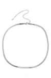 Rebl Snake Chain Necklace In Silver