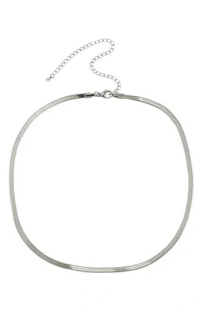 Rebl Snake Chain Necklace In Metallic