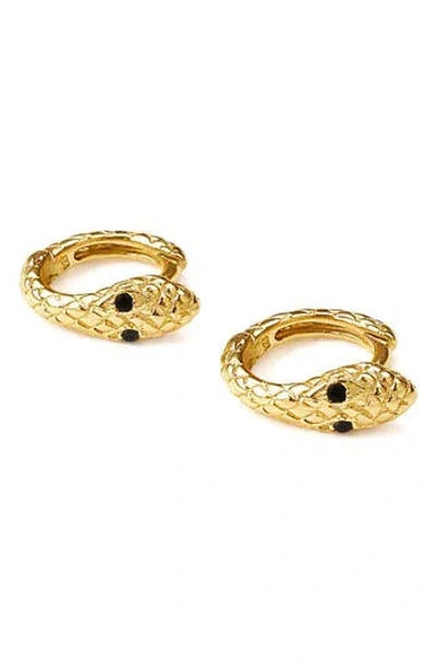 Rebl Snake Huggie Hoop Earrings In Gold
