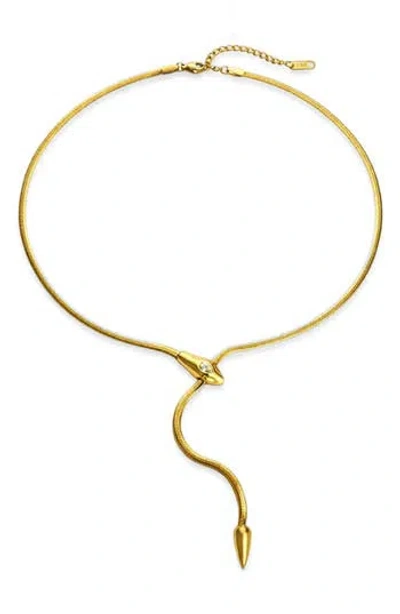 Rebl Snake Y-necklace In Gold