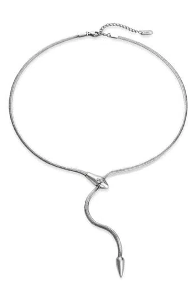 Rebl Snake Y-necklace In Silver
