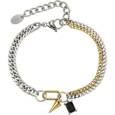 Rebl Spike & Stone Curb Chain Bracelet