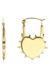 Rebl Spiked Heart Huggie Hoop Earrings