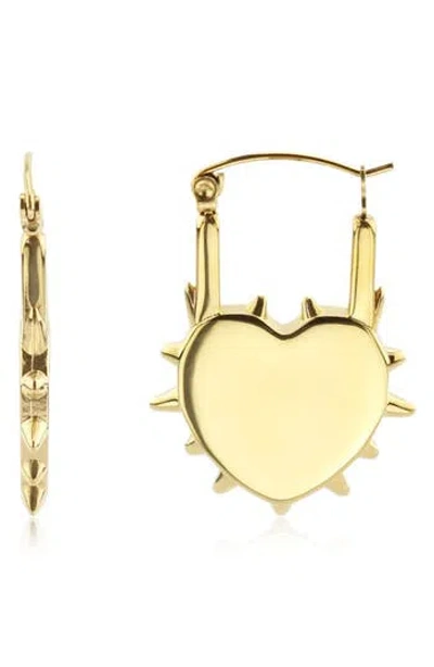 Rebl Spiked Heart Huggie Hoop Earrings