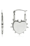 Rebl Spiked Heart Huggie Hoop Earrings