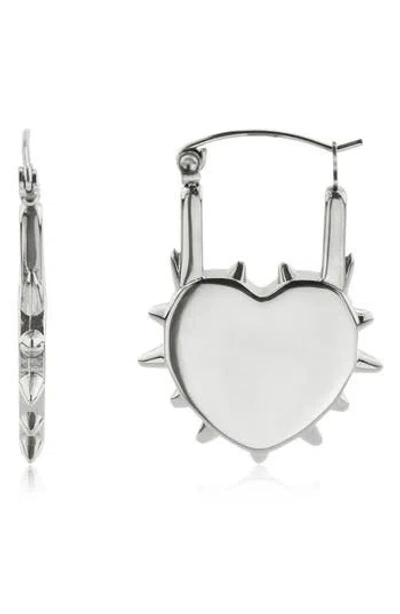 Rebl Spiked Heart Huggie Hoop Earrings