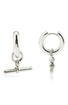 Rebl Toggle Drop Earrings In Silver