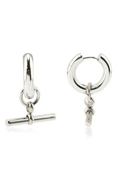 Rebl Toggle Drop Earrings In Silver