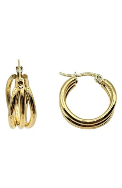 Rebl Triple Row Huggie Hoop Earrings In Gold