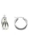 Rebl Triple Row Huggie Hoop Earrings In Silver