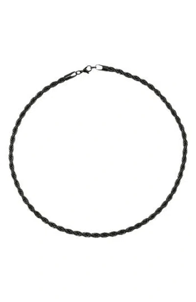 Rebl Twist Chain Necklace In Black