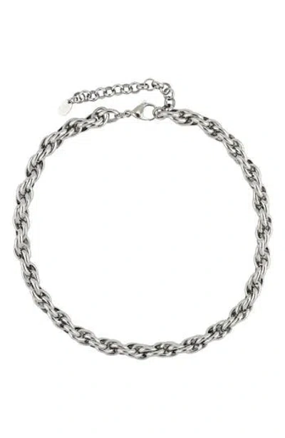 Rebl Twist Chain Necklace In Silver