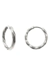 Rebl Twisted Hoop Earrings In Silver