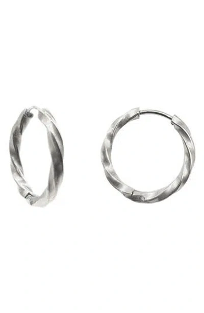 Rebl Twisted Hoop Earrings In Silver