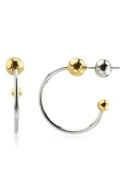 Rebl Two-tone Beaded Hoop Earrings In Multi