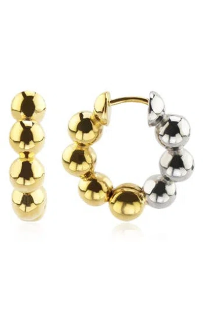 Rebl Two-tone Beaded Huggie Hoop Earrings In Multi