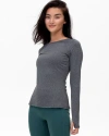 Rebody Active Citizen Compression Long Sleeve Top In Heather Grey