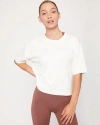 Rebody Active Cozy Boxy Tee Short Sleeve In Bone