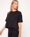 Rebody Active Cozy Boxy Tee Short Sleeve In Cozy Black