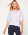 Rebody Active Cozy Boxy Tee Short Sleeve In Purple Lace