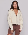 Rebody Active Effortless Fleece Full Zip Hoodie In Bone