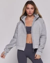 Rebody Active Effortless Fleece Full Zip Hoodie In Heather Grey
