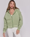 Rebody Active Effortless Fleece Full Zip Hoodie In Matcha