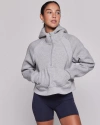 Rebody Active Effortless Fleece Half Zip Hoodie In Heather Grey