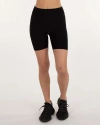 Rebody Active Hybrid Fleece Biker Shorts High Waist 6" In Warm Black