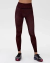 Rebody Active Hybrid Fleece Leggings High Waist 25" In Red/black