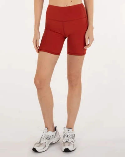 Rebody Active Incline Silkiflex High Waist Biker Short 6" In Mars Red