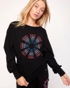Rebody Active Karma Graphic Long Sleeve Top In Black/print