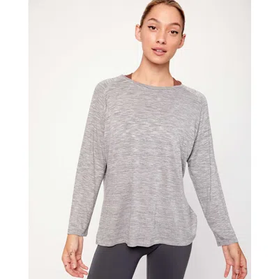 Rebody Active Kim Long Sleeve Top In Heather Grey