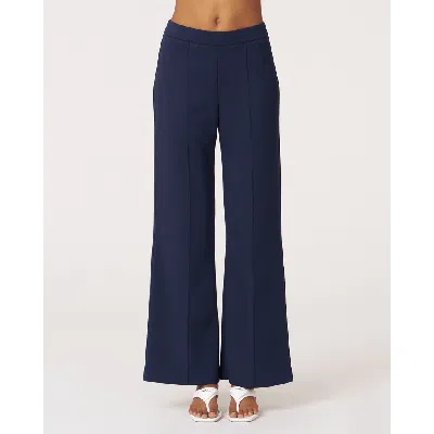 Rebody Active Madison Pintuck Wide Leg Scuba Pant 30" In Cool Navy