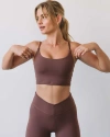 Rebody Active Melanie Crop Cloudlux Bra In Brown Walnut