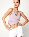 Rebody Active Metamorph Wrap Tie Tank In Stone Mauve