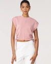 Rebody Active Nadine Scuba Shirring Top In Pink