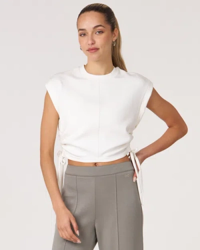 Rebody Active Nadine Scuba Shirring Top In White