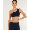Rebody Active On Duty Mesh One Shoulder Silkiflex Bra In Cool Navy