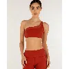 Rebody Active On Duty Mesh One Shoulder Silkiflex Bra In Mars Red