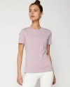 Rebody Active Pima Go Short Sleeve Top In Stone Mauve