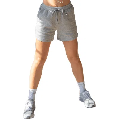 Rebody Active Rebody Biker Sweatshorts In Heather Grey/white