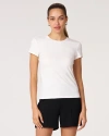 Rebody Active Rebody Essentials Fitted Short Sleeve Top In White