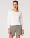 Rebody Active Rebody Essentials Mid Length Long Sleeve Top In White