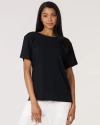 Rebody Active Rebody Essentials Oversized Short Sleeve Top In Black