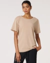 Rebody Active Rebody Essentials Oversized Short Sleeve Top In Sand