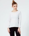 Rebody Active Rebody Essentials Scooped Long Sleeve Top In Ice Grey