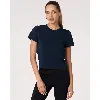 Rebody Active Rebody Essentials Short Sleeve Crop Tee In Navy