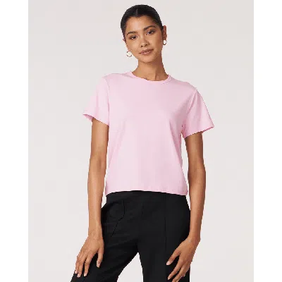 Rebody Active Rebody Essentials Short Sleeve Crop Tee In Pink
