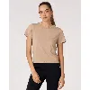 Rebody Active Rebody Essentials Short Sleeve Crop Tee In Sand